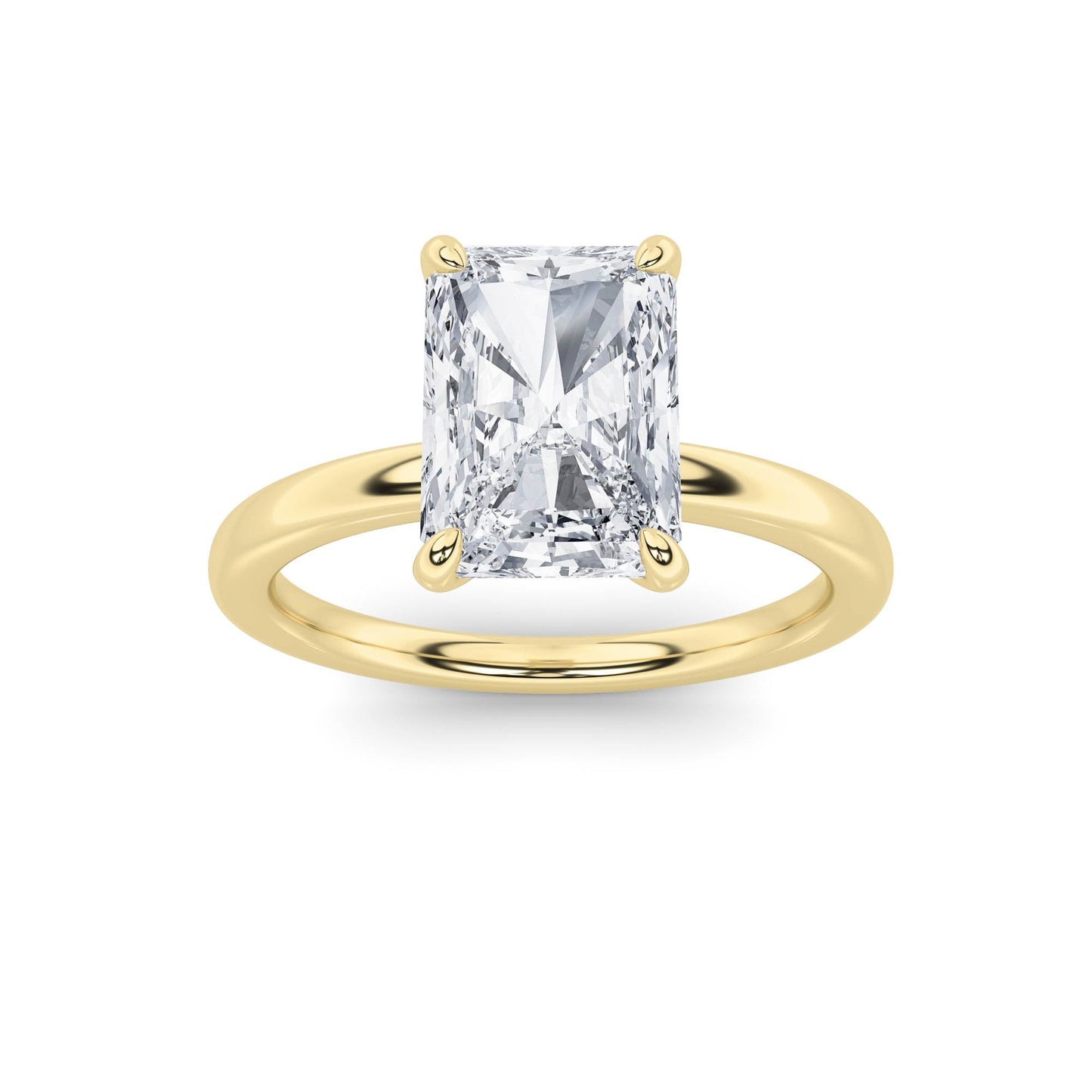1.5Cttw Radiant Shaped Lab Grown Diamond Classic Solitaire Ring in 14K Gold (F/VS)
