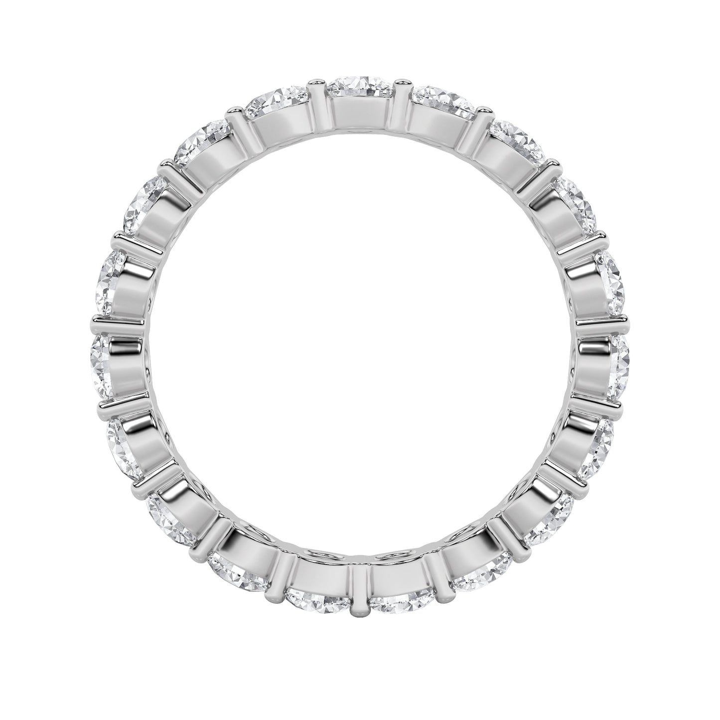 3.75Cttw Round Shaped Lab Grown Diamond Split Prong Eternity Ring in 14K Gold (F/VS)