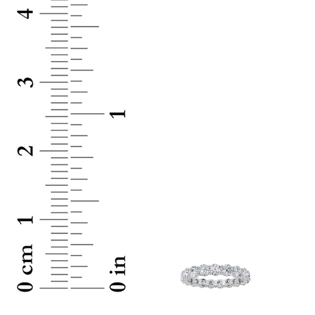 3.75Cttw Round Shaped Lab Grown Diamond Split Prong Eternity Ring in 14K Gold (F/VS)