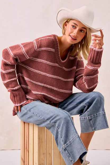 BiBi Striped Long Sleeve Sweater