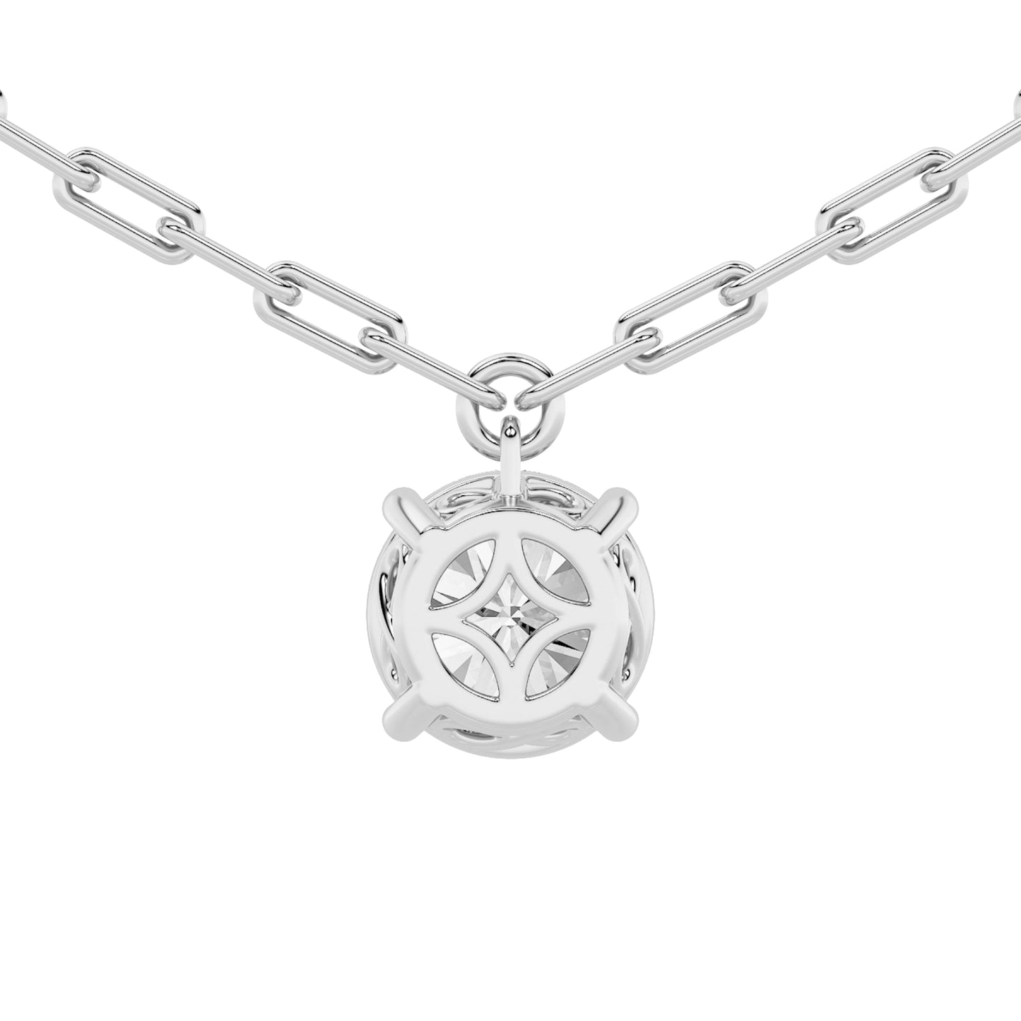 2.0ct Round Shaped Lab Grown Diamond (F/VS) Strata Chic Collection Necklace in 14K White Gold