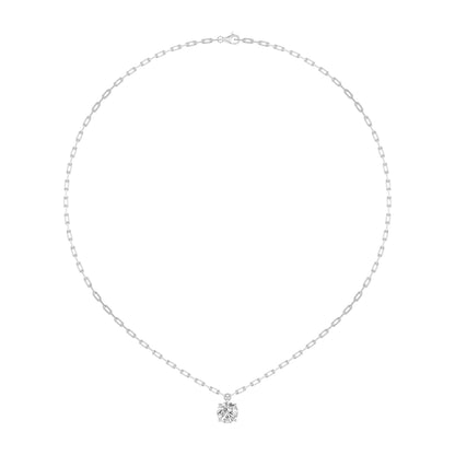 2.0ct Round Shaped Lab Grown Diamond (F/VS) Strata Chic Collection Necklace in 14K White Gold