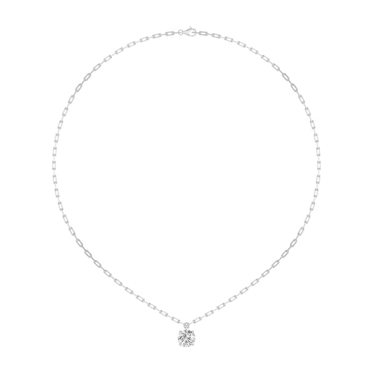 2.0ct Round Shaped Lab Grown Diamond (F/VS) Strata Chic Collection Necklace in 14K White Gold