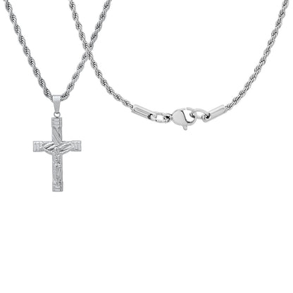 Stainless Steel Rope Crucifix Pendant