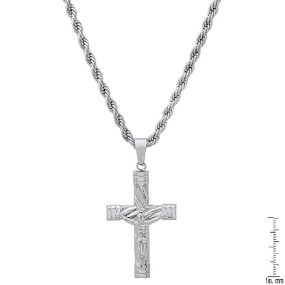 Stainless Steel Rope Crucifix Pendant