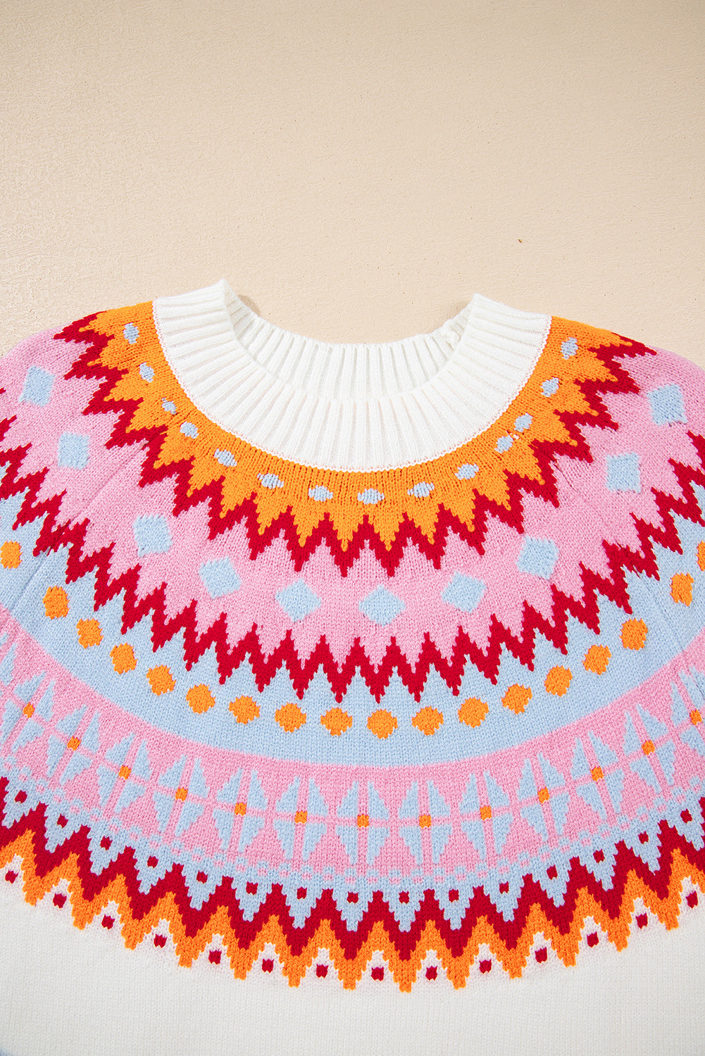 Threaded Pear Avery Print Drop Shoulder Sweater