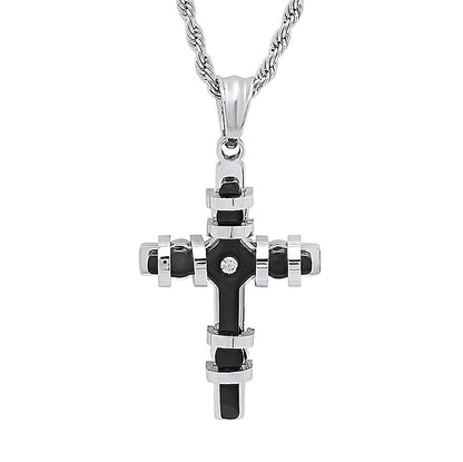 Encased Cross Pendant Necklace