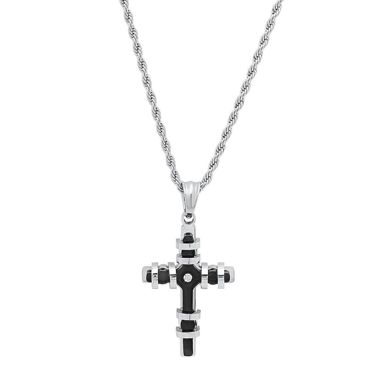 Encased Cross Pendant Necklace