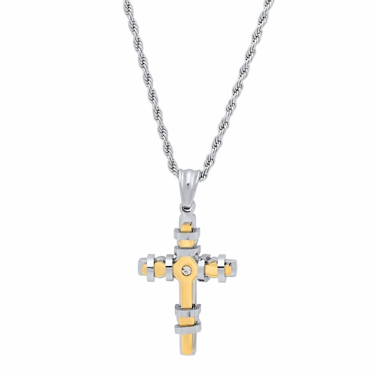 Encased Cross Pendant Necklace