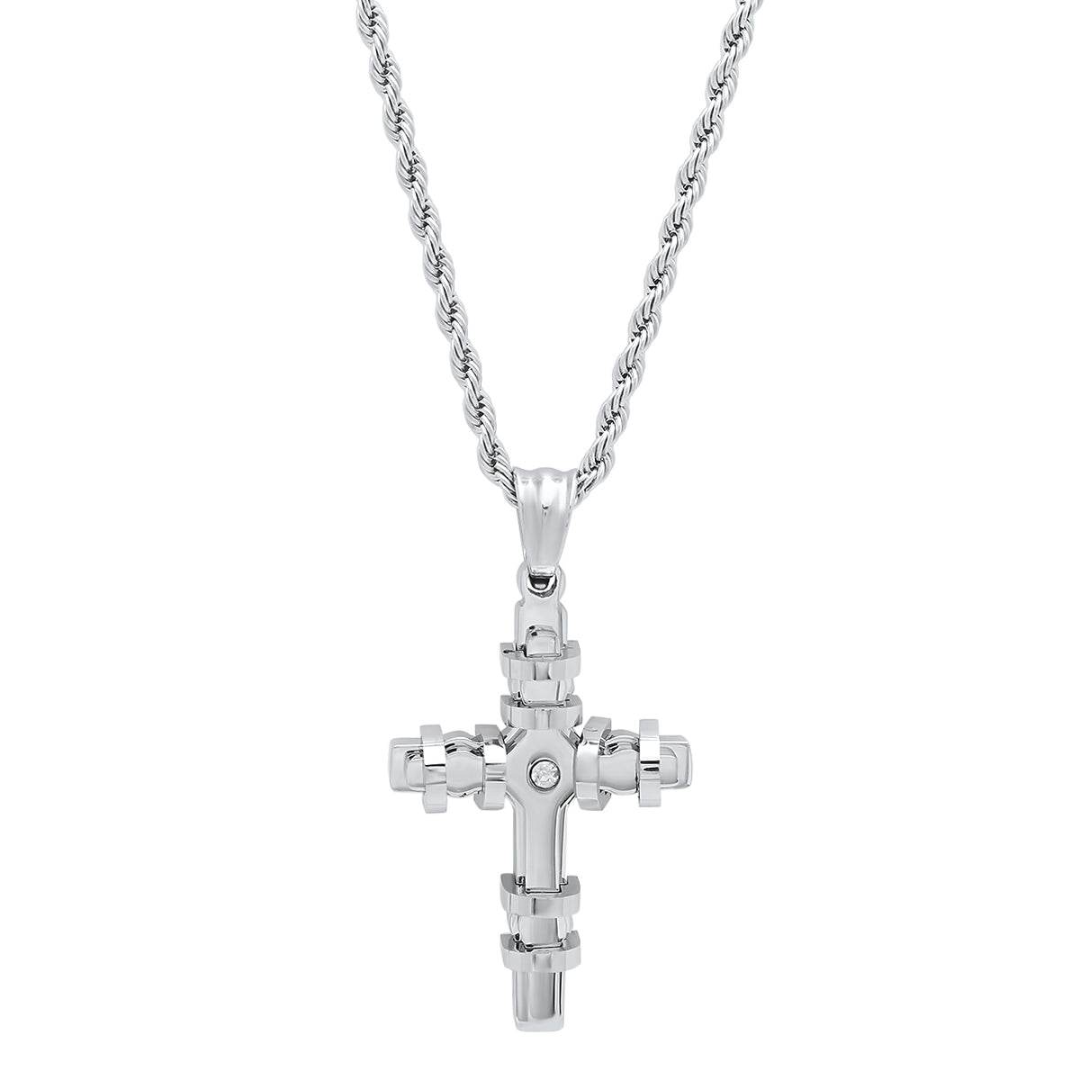Encased Cross Pendant Necklace