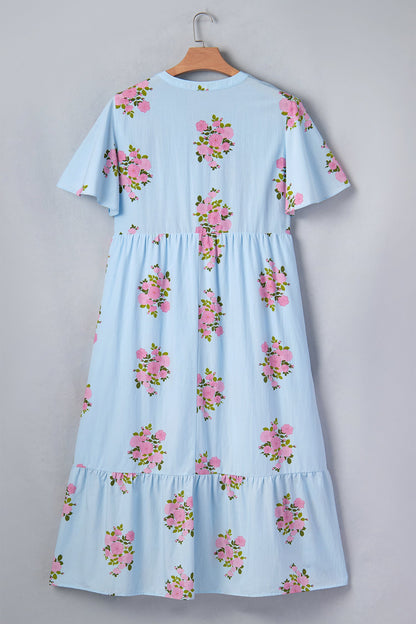 Threaded Pear Lucy Print Scalloped Trim Plus Dress