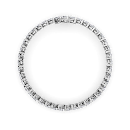16.5 Ctw Marquise (F/VS) Lab Grown Diamond Prong 14K White Gold Angled Line Tennis Bracelet