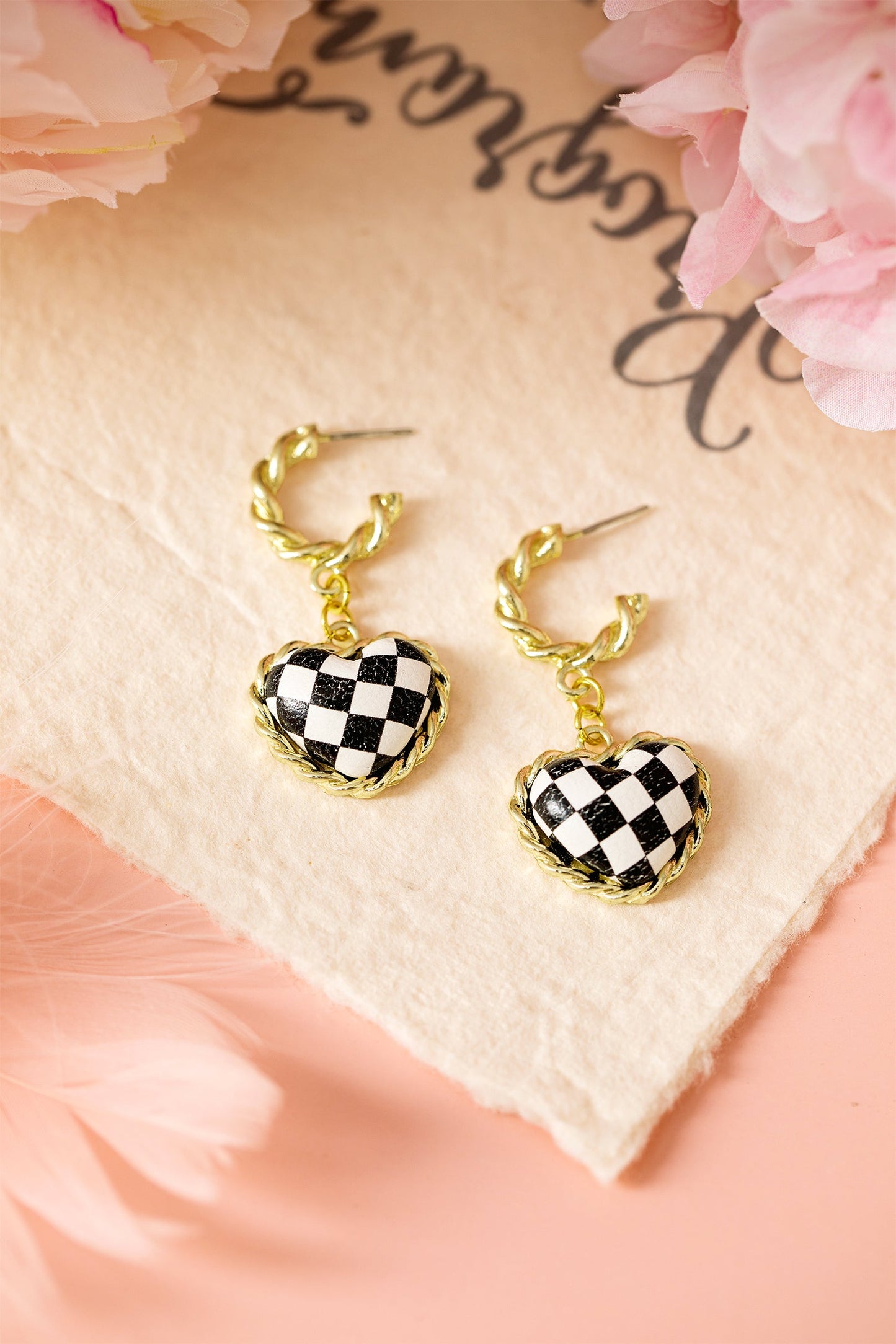 Threaded Pear Madelynn Twisted Hoop Stud Earrings