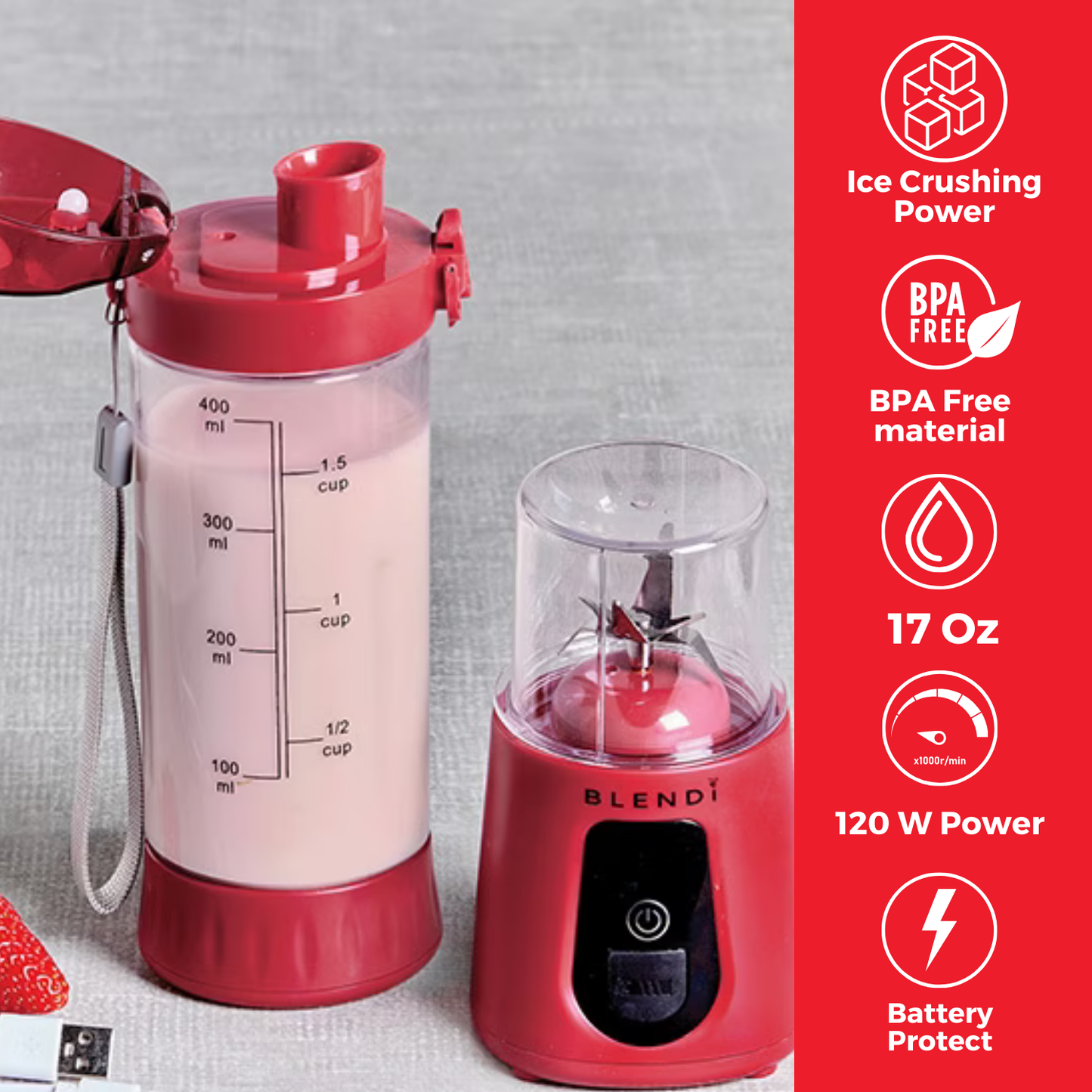 USA Pro+ Ice Crushing Portable Blender