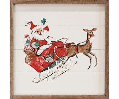 Kendrick Home Santa And Reindeer Retro