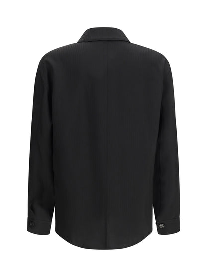 Shirt Chevron Viscose Twill Black