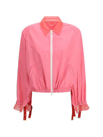 Bomber Blouson in Pink Viscose