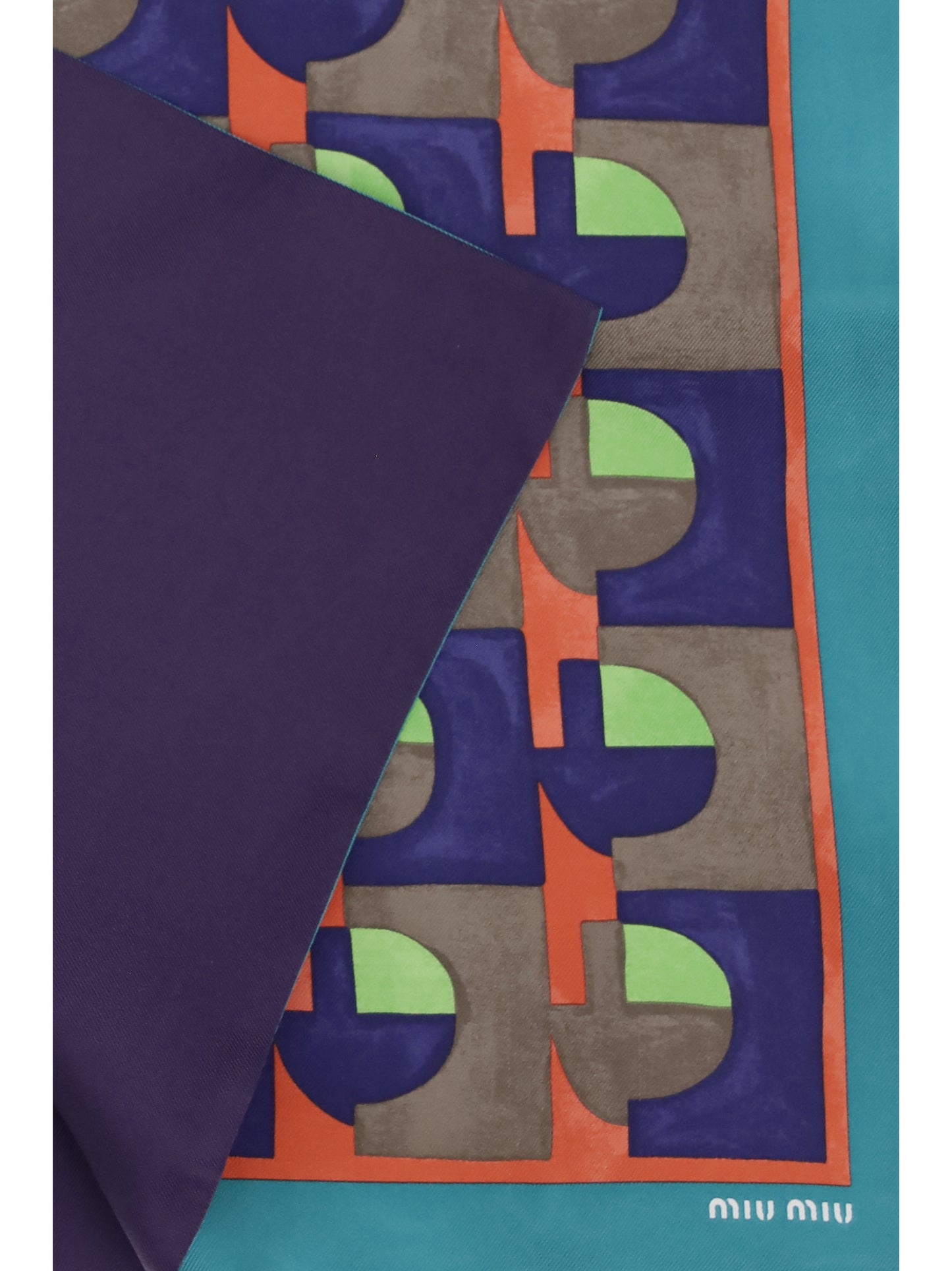 Scarf Geometric Print Silk