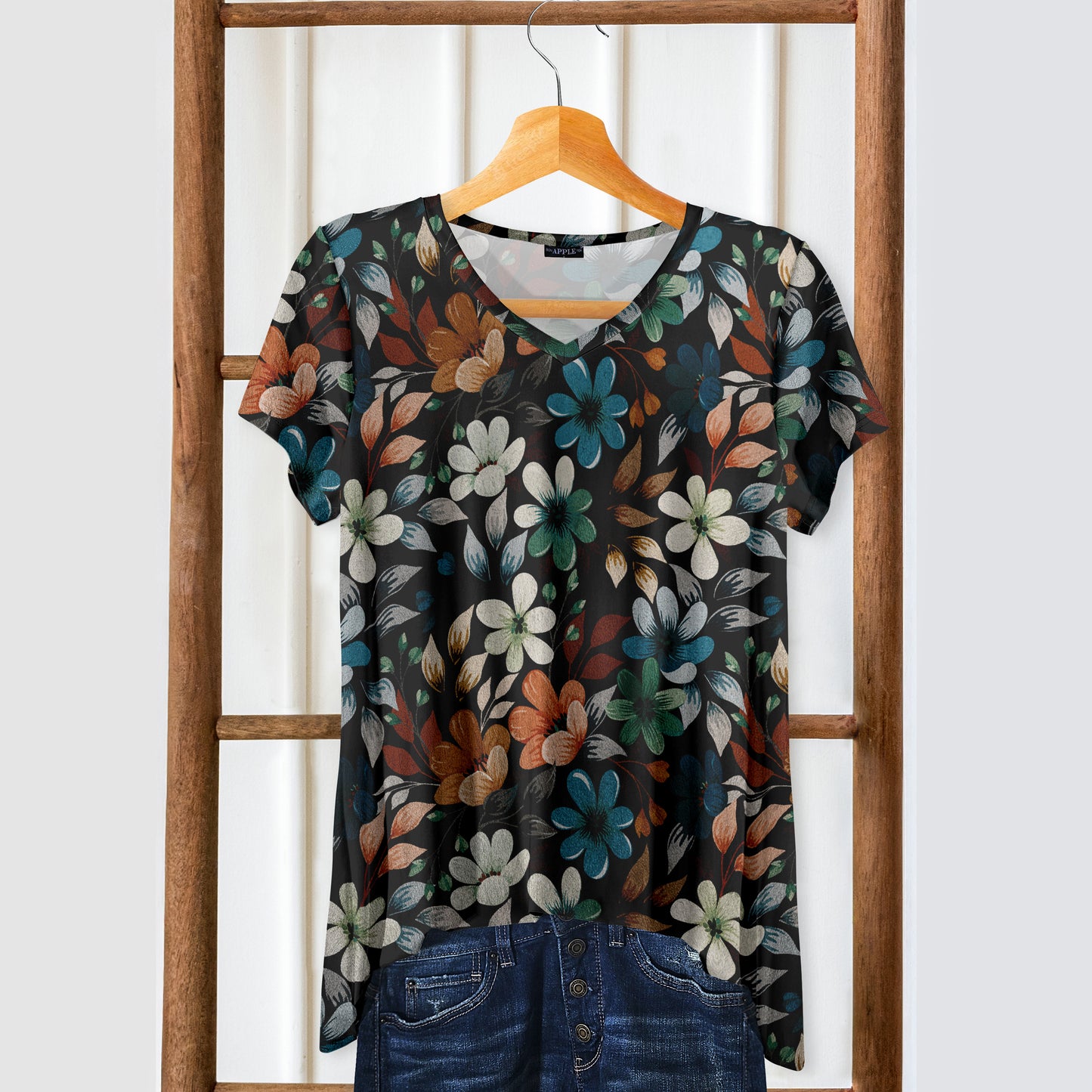 Black with Deep Blues and Brown-