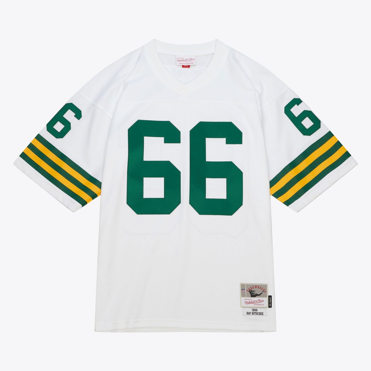 Men's Mitchell & Ness NFL White Jersey Packers 1966 Ray Nitschke