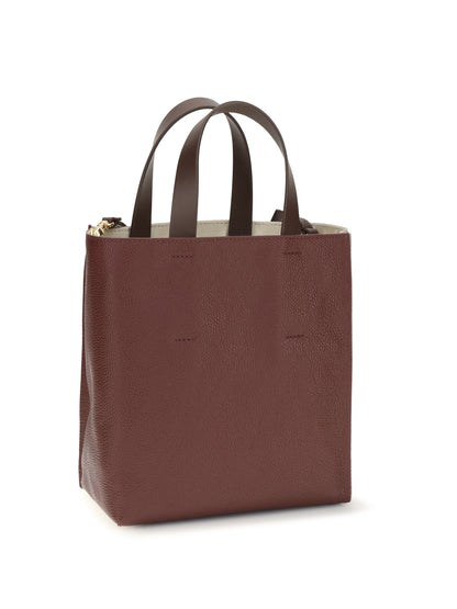 Handbag Museo Mini Moonstone/Dark Burgundy/Coffee