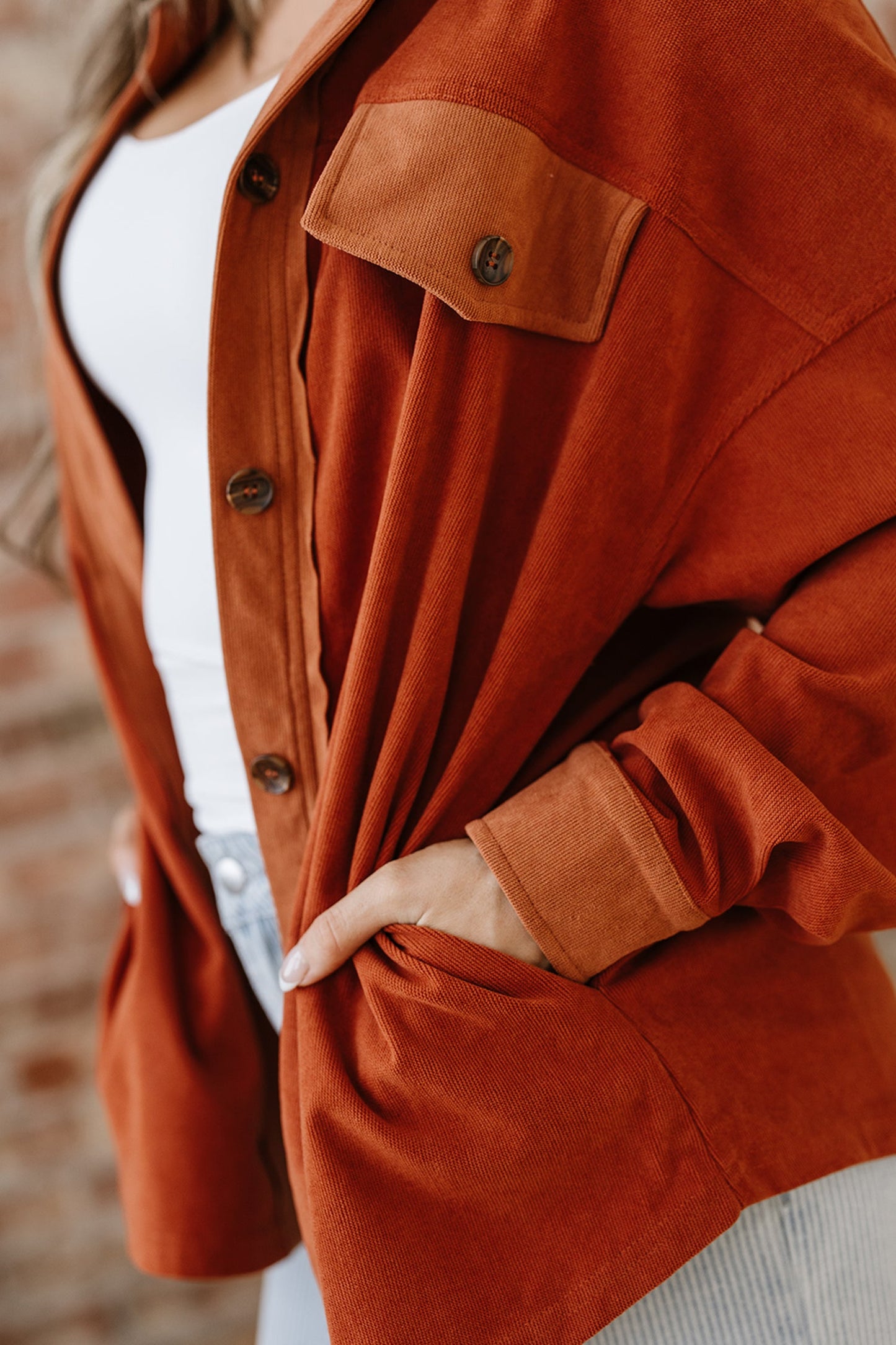 Threaded Pear Andrea Drop Shoulder Casual Shacket