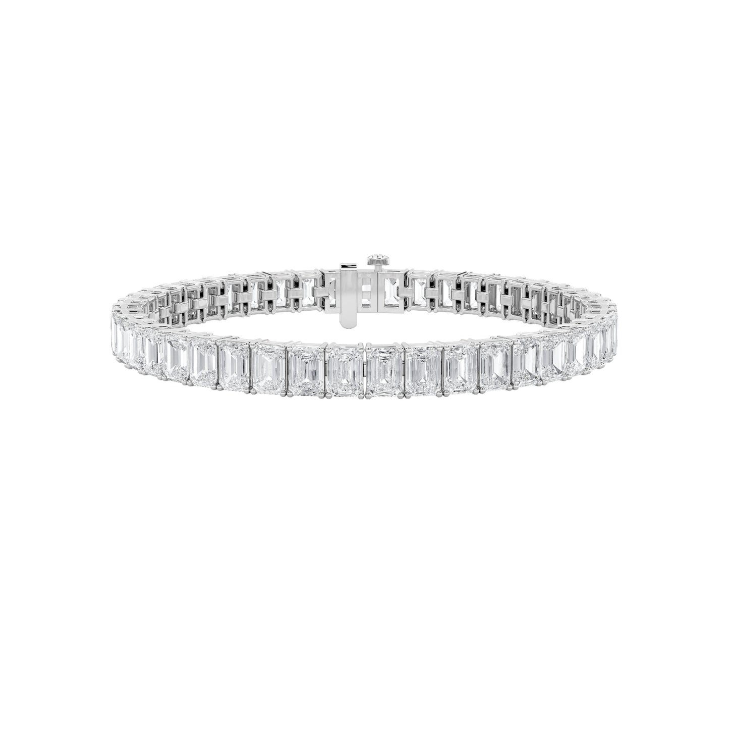 Emerald Shaped Lab Diamond (F/VS) Bracelet in 14K Gold