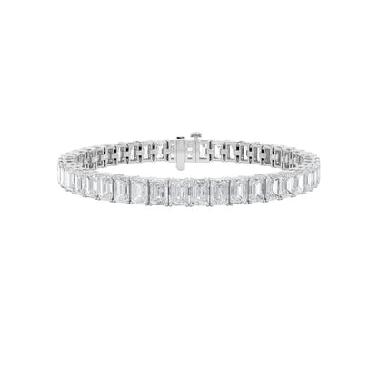 Emerald Shaped Lab Diamond (F/VS) Bracelet in 14K Gold