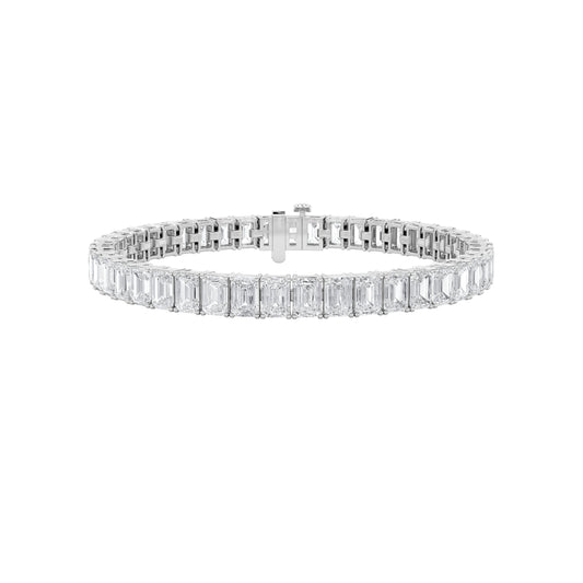 Emerald Shaped Lab Diamond (F/VS) Bracelet in 14K Gold