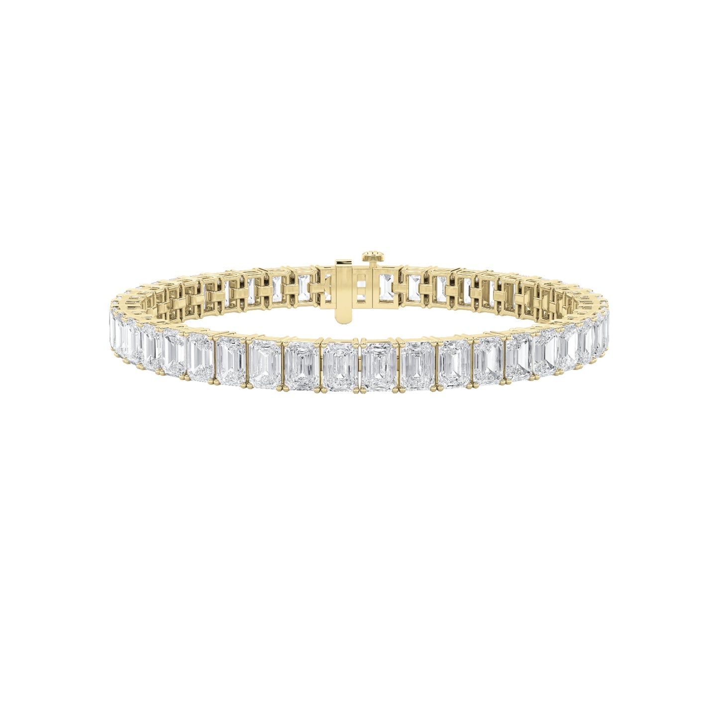 Emerald Shaped Lab Grown Diamond (F/VS) Bracelet in 14K Gold