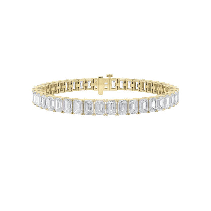 Emerald Shaped Lab Grown Diamond (F/VS) Bracelet in 14K Gold