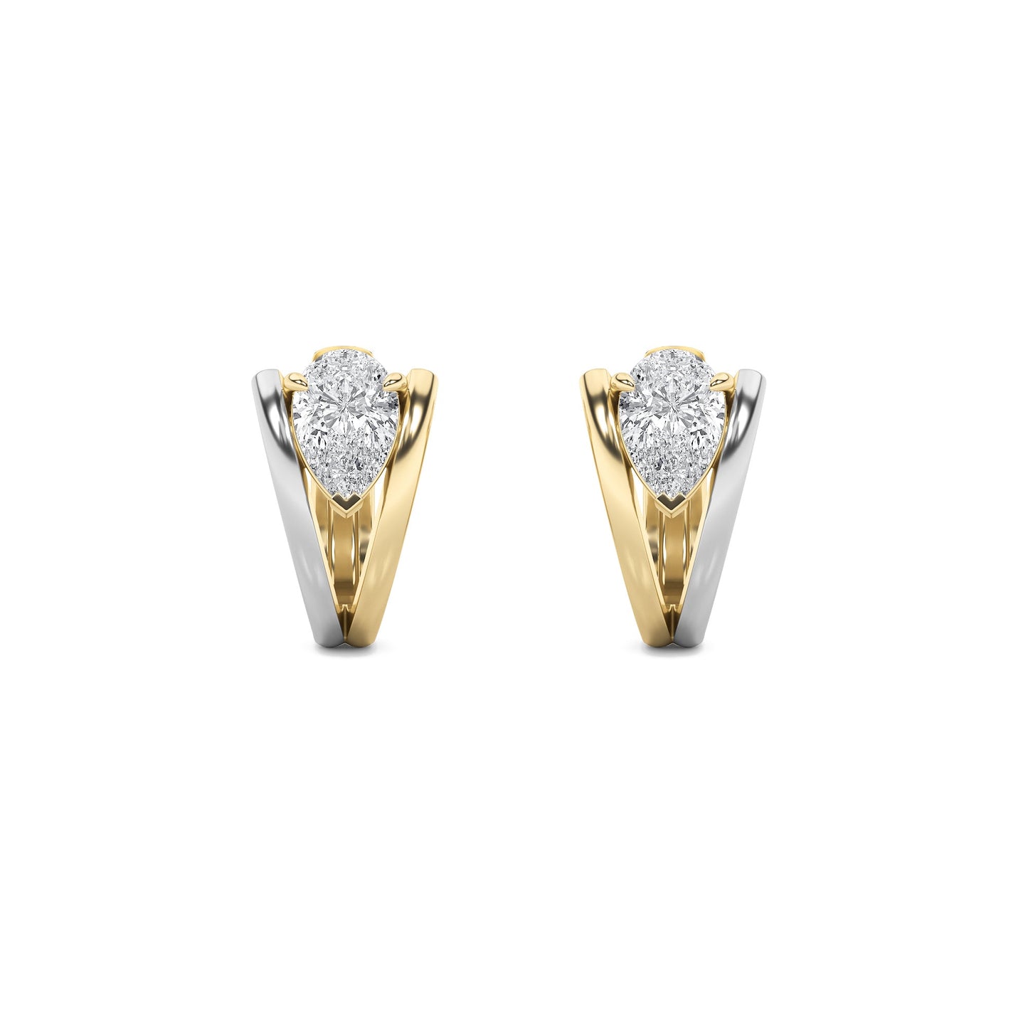 Pear Shaped Lab Grown Diamond Fashion Earrings in 14K Gold