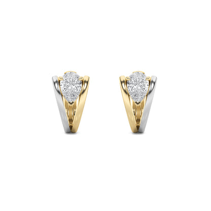 Pear Shaped Lab Grown Diamond Fashion Earrings in 14K Gold
