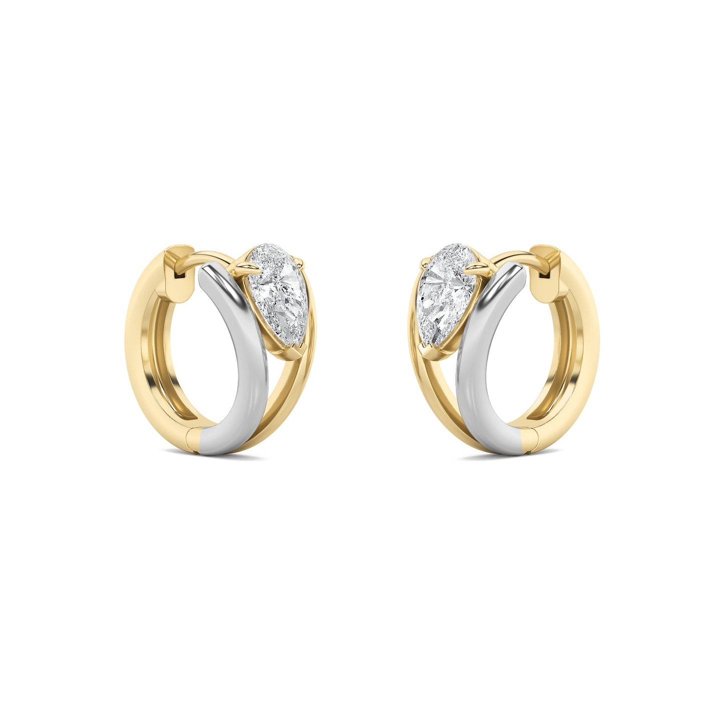 Pear Shaped Lab Grown Diamond Fashion Earrings in 14K Gold