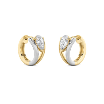 Pear Shaped Lab Grown Diamond Fashion Earrings in 14K Gold