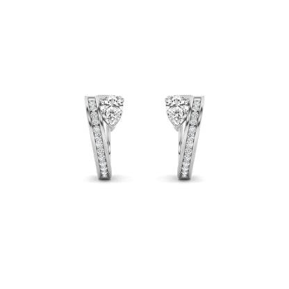1.25Cttw Pear Shaped Lab Grown Diamond (F/VS) Fashion Earrings in 14K Gold