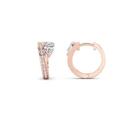 1.25Cttw Pear Shaped Lab Grown Diamond (F/VS) Fashion Earrings in 14K Gold
