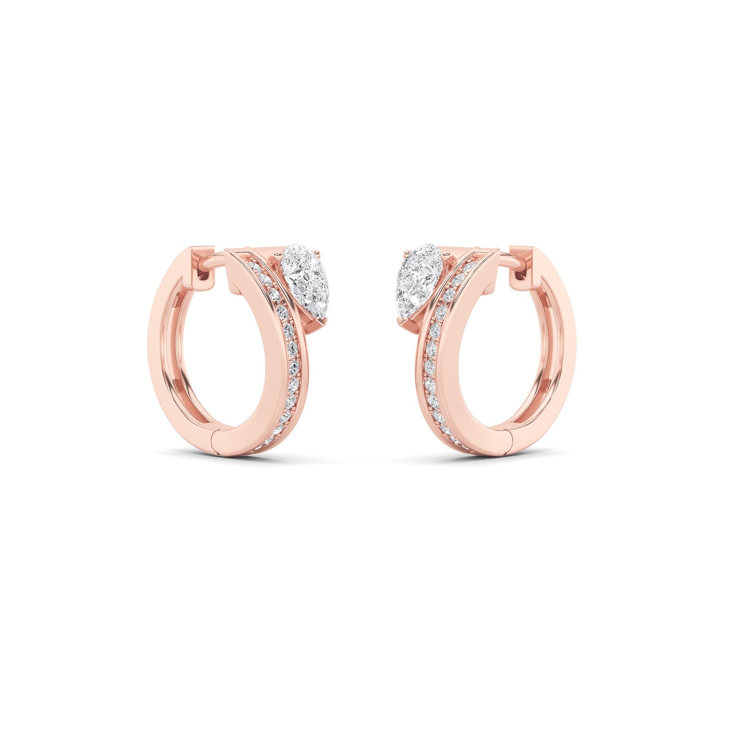 1.25Cttw Pear Shaped Lab Grown Diamond (F/VS) Fashion Earrings in 14K Gold