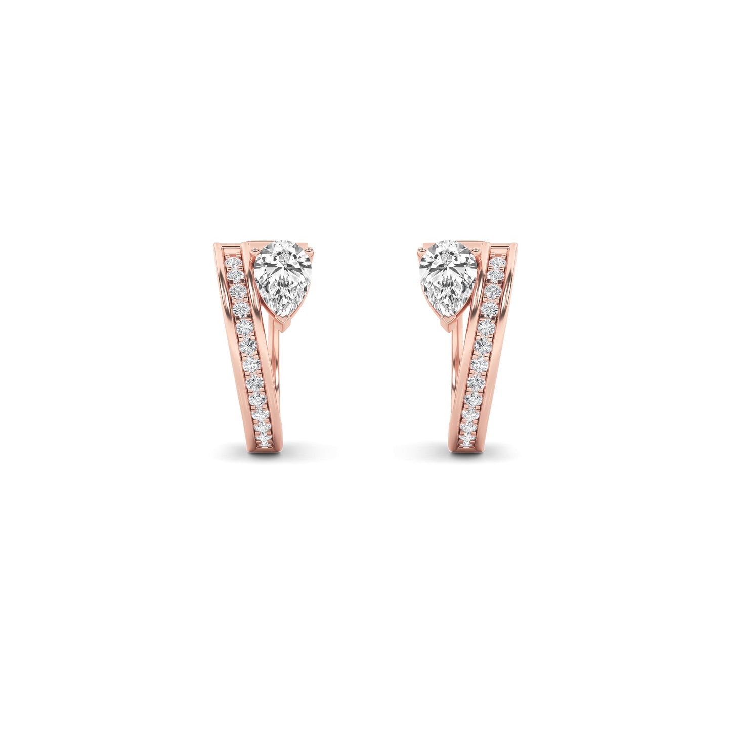 1.25Cttw Pear Shaped Lab Grown Diamond (F/VS) Fashion Earrings in 14K Gold