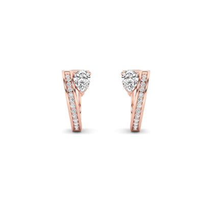 1.25Cttw Pear Shaped Lab Grown Diamond (F/VS) Fashion Earrings in 14K Gold