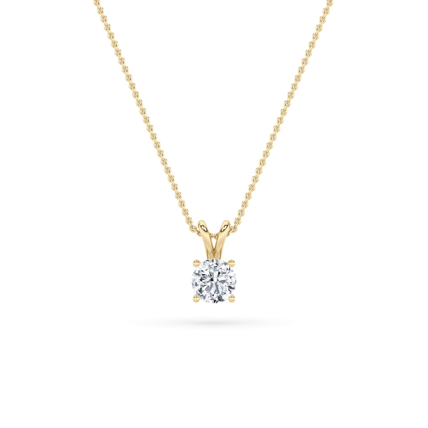 1.0-3.0ct Round Shaped Lab Grown Diamond (F/VS) Split Bale Solitaire Pendant in 14K Yellow Gold