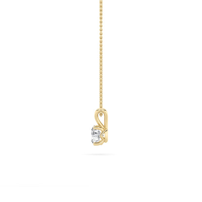 1.0-3.0ct Round Shaped Lab Grown Diamond (F/VS) Split Bale Solitaire Pendant in 14K Yellow Gold