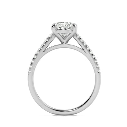 2Cttw Pear Shaped Lab Grown Diamond (F/VS) Cross Shank Accented Engagement Ring in 14K Gold