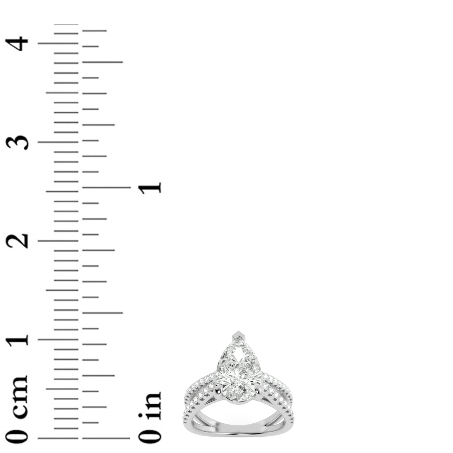2Cttw Pear Shaped Lab Grown Diamond (F/VS) Cross Shank Accented Engagement Ring in 14K Gold