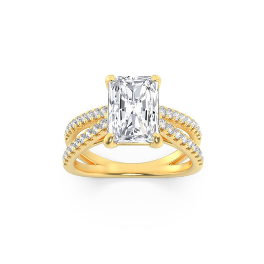 2Cttw Radiant Shaped Lab Grown Diamond (F/VS) Engagement Ring in 14K Gold