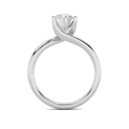 2Cttw Oval Shaped Lab Grown Diamond (F/VS) Bypass Shank Engagement Ring in 14K Gold