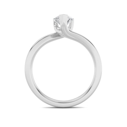 1Cttw Pear Shaped Lab Grown Diamond (F/VS) Bypass Shank Engagement Ring in 14K Gold