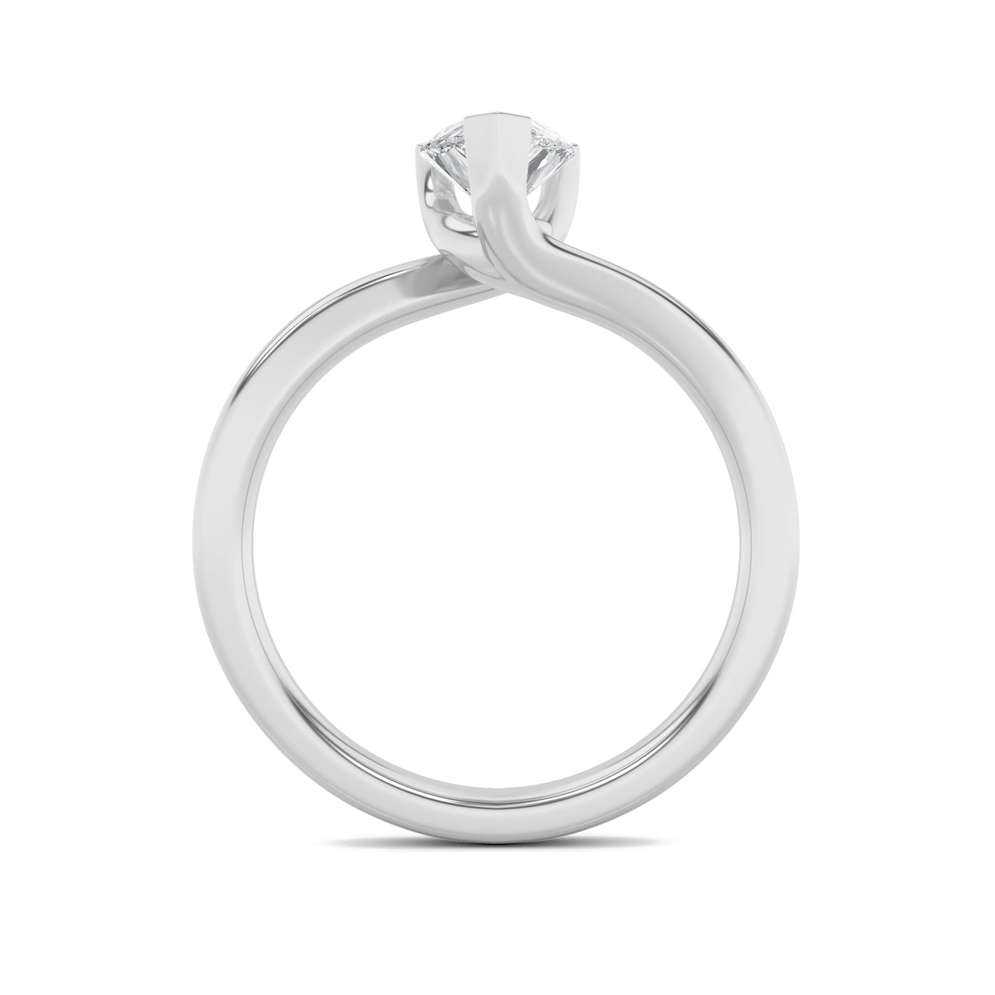 2Cttw Pear Shaped Lab Grown Diamond (F/VS) Bypass Shank Engagement Ring in 14K Gold