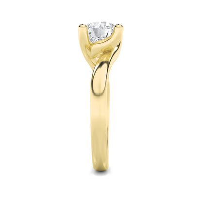 2Cttw Round Shaped Lab Grown Diamond (F/VS) BypassShank Engagement Ring in 14K Gold