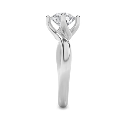 2Cttw Round Shaped Lab Grown Diamond (F/VS) Bypass Shank Engagement Ring in 14K Gold